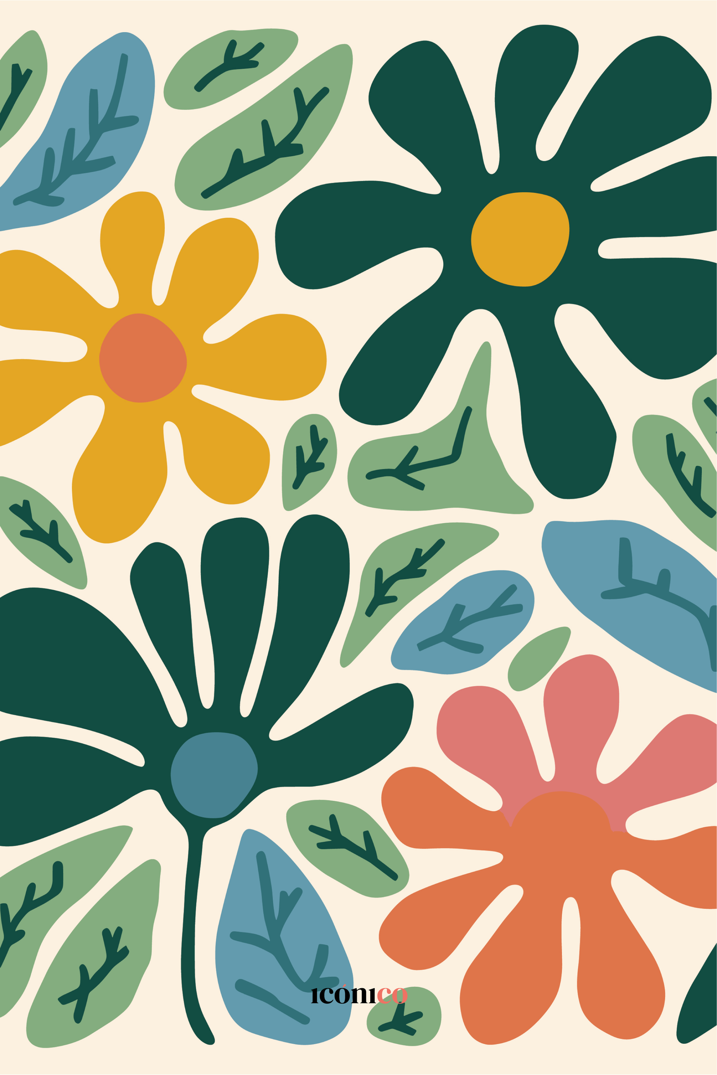 Flores: Tapiz Botánico 70s